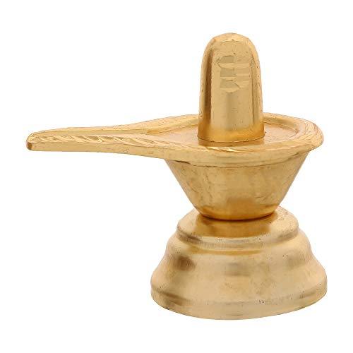 Webelkart Gold Plated Small Shiv Ling, Shivling for Pooja, Brass Idol for Home, Showpieces for Home Decor, Gift for Housewarming