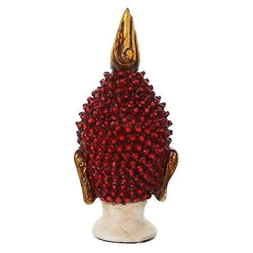 JaipurCrafts Golden and Red Handcrafted Gautam Buddha Polyresin Showpiece (15 cm x 10.40 cm x 12.70 cm, Black)