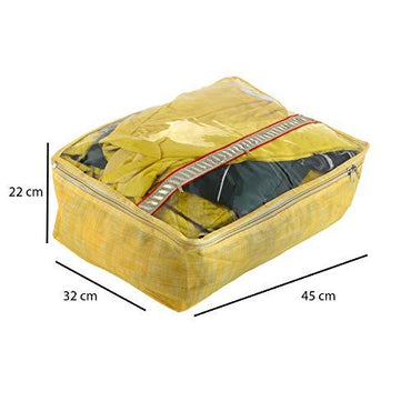 JaipurCrafts 6 Pieces Non Woven Saree Cover Set, Gold (45 x 32 x 22 cm)