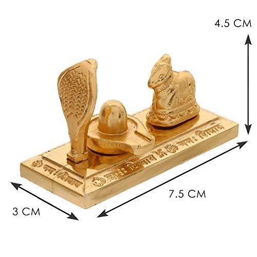 Webelkart Premium Gold Plated Shiv Parivar with Shivling and Shri Nandi