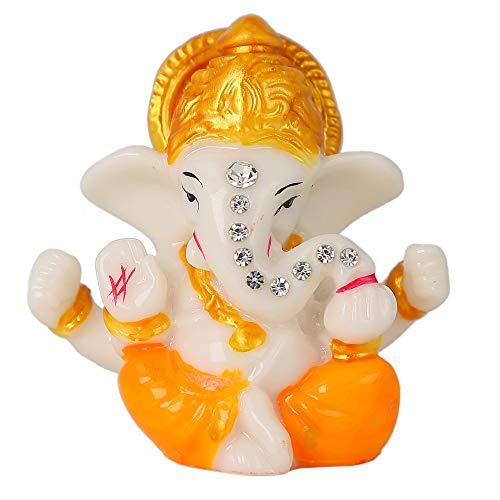 JaipurCrafts Polyresin Ganesha Car Dashboard Idol, 2.50 Inch, Multicolour, 1 Piece