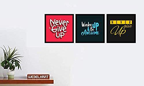 Webelkart Motivational/Funny Quote Photo Framed Poster Without Glass for Wall, Office, Study Room Decoration (Size - 10 x 10 Inch, Design 16), Set of 3