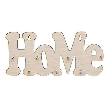JaipurCrafts"Home" Designer Wooden Key Holder (30.48 cm x 13 cm x 0.4 cm, Beige)- 7 Hooks