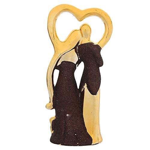 Webelkart Ceramic Cute Romantic Valentine Love Couple Sitting Statue Showpiece Gifts; 19 cm; Multicolour