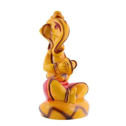 JaipurCrafts Lord Ganesha Playing Instrument Musician Showpiece - 24 cm (Polyresin, Multi Color)| for Gifting| Garden Decor| Diwali Gifts| Living Room Decor