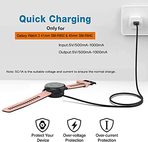 Zitel Charger for Samsung Watch 3 USB Charging Cable (SM-R840 & SM-R850) - Black