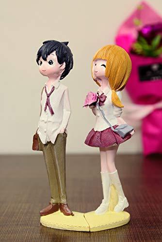 JaipurCrafts Romantic Valentine Love Resin Couple Statue (20 cm; Multicolour)