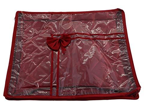 JaipurCrafts 1 Pcs Satin Fabric Saree Cover, 3 Sarees, Gift Set, Maroon
