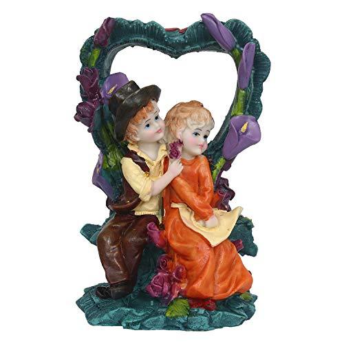 Webelkart Resin Cute Romantic Valentine Love Couple Showpiece, 22 CM, Multicolour, 1 Piece