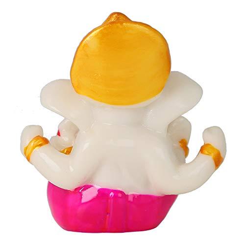 JaipurCrafts Polyresin Ganesha Car Dashboard Idol, 2.50 Inch, Multicolour, 1 Piece