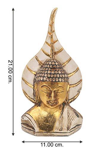JaipurCrafts Golden and White Handcrafted Gautam Buddha Polyresin Showpiece (21.00 cm x 7.00 cm x 11.00 cm, White, Gold)
