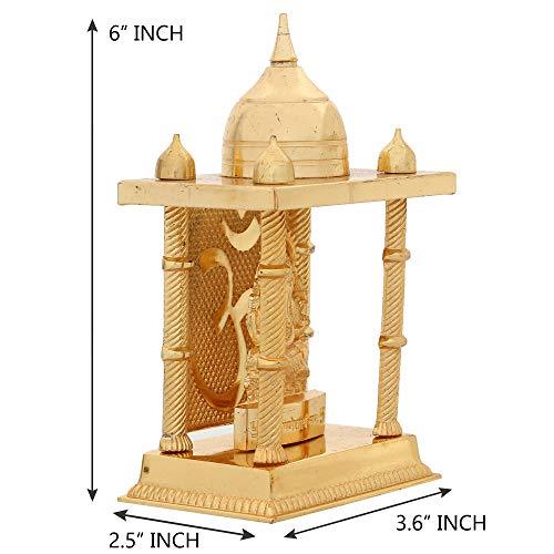 JaipurCrafts Metal Gold Plated Ganesha Decorative Temple Figurine Lord Ganpati Lakshmi Statue Good Luck Spiritual Pooja Gifts Idols(Size 6 x 3.60 Inches, Medium)