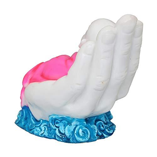 Webelkart Cute Child Monk Sleeping on Palm Showpiece - 12 cm (Polyresin, Multi)- for Home Decor| Office Decor| Valentines Day Gifts | Diwali Decor| Vaastu Decor| Fengshui