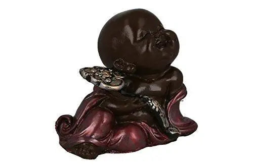 JaipurCrafts Set of 4 Cute Child Monk Showpiece - 10.5 cm (Polyresin, Pink, Brown, Silver)- for Home Decor| Office Decor| Valentines Day Gifts | Diwali Decor| Vaastu Decor| Fengshui