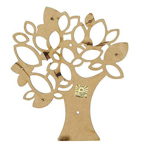 JaipurCrafts Tree Wooden Key Holder (19 cm x 17.78 cm x 0.4 cm, Beige)- 7 Hooks