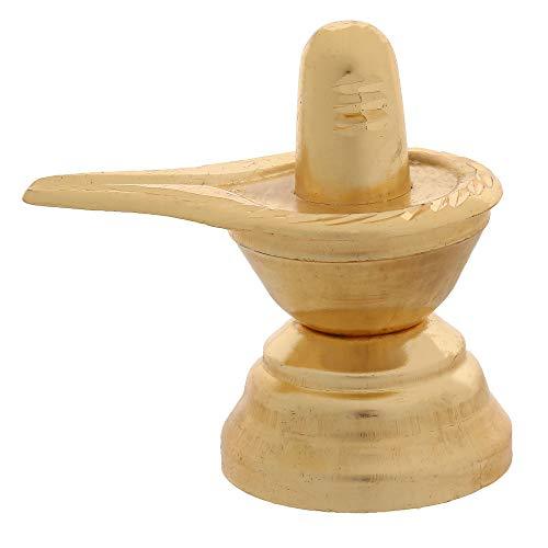 Webelkart Gold Plated Small Shiv Ling, Shivling for Pooja, Brass Idol for Home, Showpieces for Home Decor, Gift for Housewarming