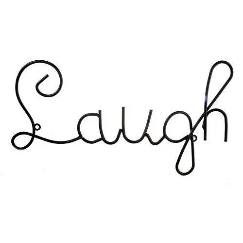 JaipurCrafts Iron Wall Mount Word Sculpture (live : 4 x 7 inch love : 4 x 8 inch laugh 4 x 12 inch, Black)