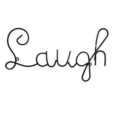 JaipurCrafts Iron Wall Mount Word Sculpture (live : 4 x 7 inch love : 4 x 8 inch laugh 4 x 12 inch, Black)