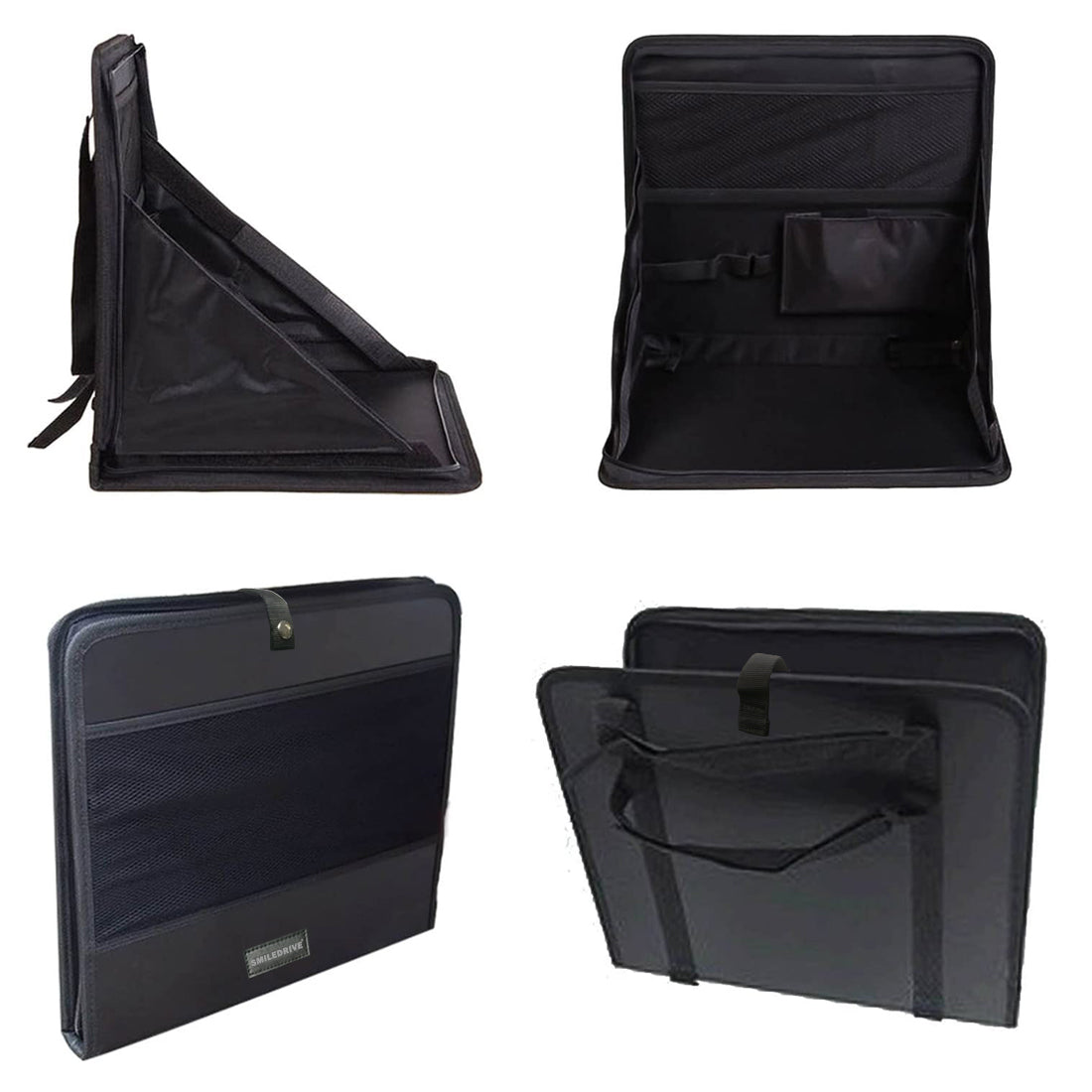 Car Laptop Desk Organizer Stand Foldable Backseat Food Eating Tray Accessories Holder Desk - Made in India - Black