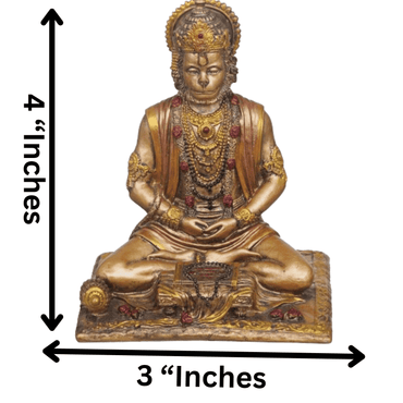 Webelkart Premium Meditating Lord Hanuman ji Idol Statue Showpiece for Home and Pooja Decor | Bajrang Bali Murti for Home Temple Book Reading Hanuman Ji Murti Showpiece (4 Inches. Bronze Finish)- hanuman ji idol online