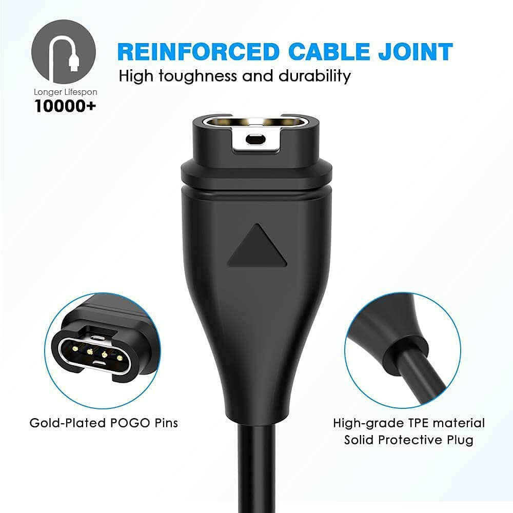 Zitel Charger for Garmin Forerunner 945, 955, 935, 745, 255, 245, 165, 55, 45, 45S Charging USB Cable With Dust Plug