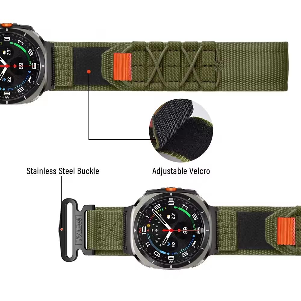 Zitel Band for Samsung Galaxy Watch Ultra 47mm 2025/2024 Rugged Nylon Ultra Wide Sports Strap