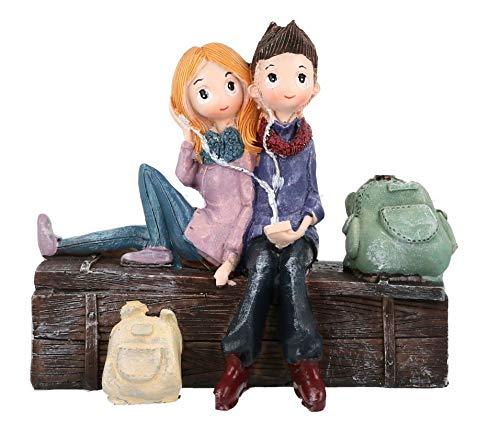 JaipurCrafts Resin Love Couple Sitting On Sofa Statue, 11 CM, Multicolour, 1 Piece