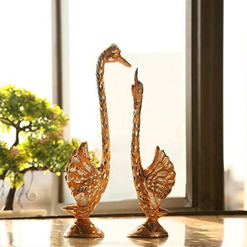 JaipurCrafts Aluminium Pair Of Kissing Duck Showpiece, 10.25 IN, Silver, 1 Piece