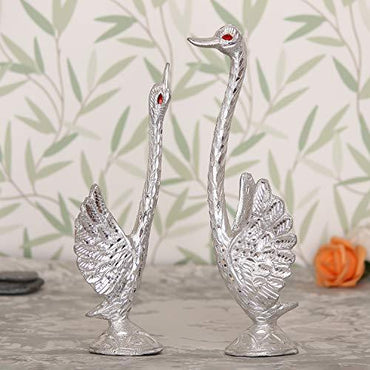 JaipurCrafts Pair of Kissing Duck Showpiece (10.50 in Feathers)