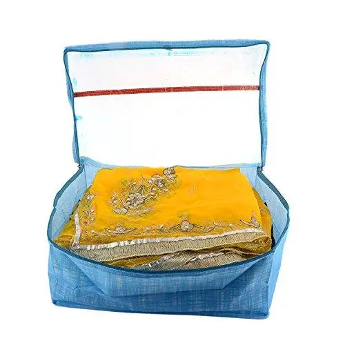 JaipurCrafts Saree Cover Full Transparent with Capacity of 10-15 Sarees (Non Wooven)- Set of 4
