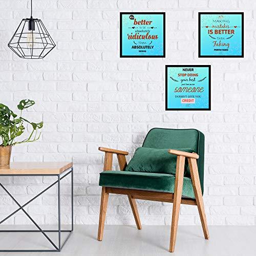Webelkart Set of 3 Motivational/Inspirational Photo Frame for Wall, Office, Study Room Decoration Poster Framed, Size - 10 x 10 INCH