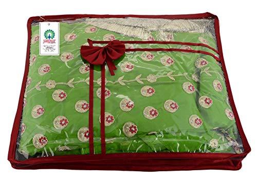 JaipurCrafts 2 Pcs Satin Fabric Saree Cover, 3 Sarees, Gift Set, Maroon