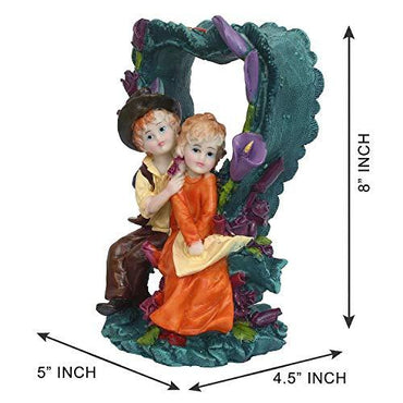 Webelkart Resin Cute Romantic Valentine Love Couple Showpiece, 22 CM, Multicolour, 1 Piece