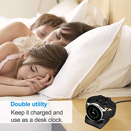 Zitel Charger Stand for Samsung Watch 4, Watch 3, Active 2, Silicone Charging Stand - Black