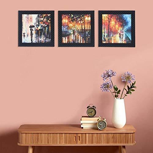 JaipurCrafts City View Set of 3 Framed UV Digital Reprint Painting (Wood, Synthetic, 26 cm x 76 cm)