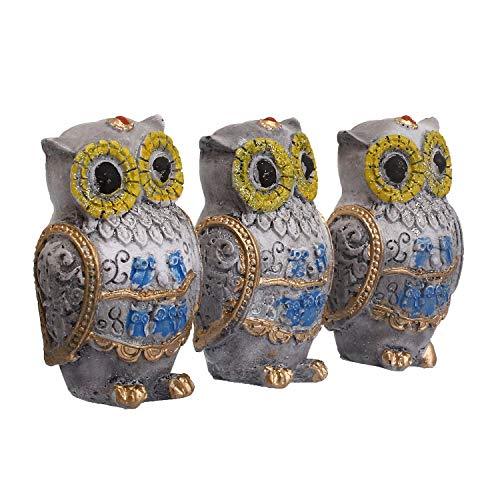 JaipurCrafts Polyresin Beautiful Owl Family Set, 3.00 IN, Multicolour, 3 Piece