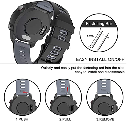 Zitel Band for Garmin Forerunner 245/Music, 645/Music, 165, 55, 158, Vivoactive 5/3, Venu Sq/Venu 2 Plus, 20mm Straps