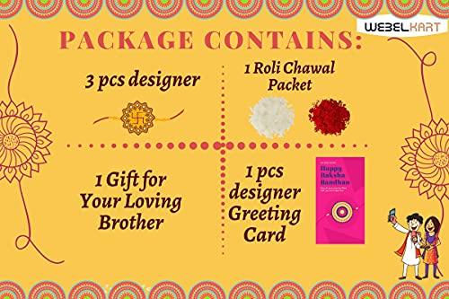 Premium Combo of Rakhi Gift for Brother and Bhabhi and Kids with Resin Palm Buddha Showpiece, 7 Inch, Black, Gold