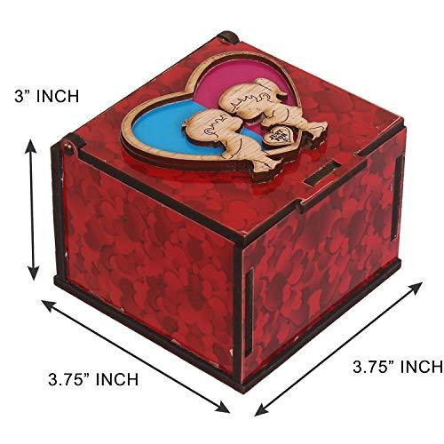 Webelkart Artificial Box (Red, 1 Wood Box With 8 Fold Greeting Card)