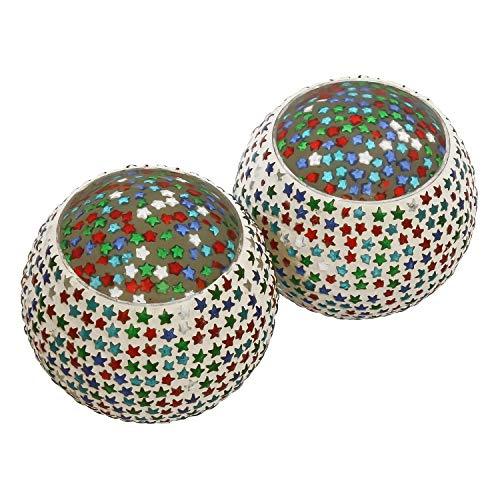 Webelkart Glass Tealight Votive Candle Holder With Tea Light Candles, Pack of 2