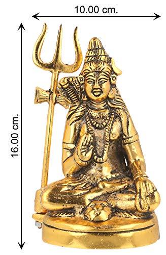 JaipurCrafts Premium White Metal Cold Cast Lord Shiva Idol as Gifts (Gold, 6 Inch)