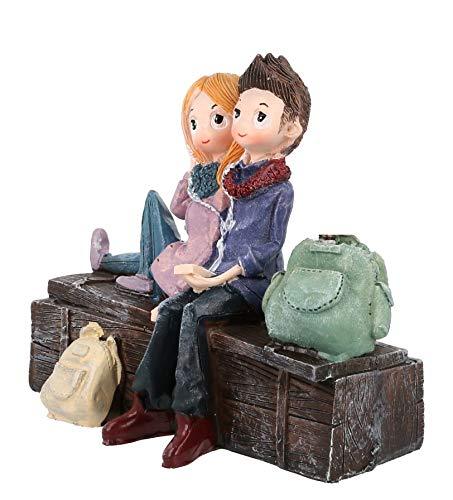 JaipurCrafts Resin Love Couple Sitting On Sofa Statue, 11 CM, Multicolour, 1 Piece