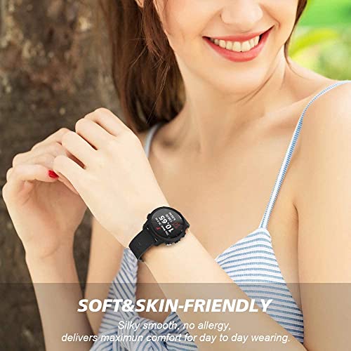 Zitel Bands for Garmin Forerunner 165/245/645, 55/158, Vivoactive 6/5/3/3S, Venu Sq/Sq 2, Venu 2 Plus, 20mm - Black