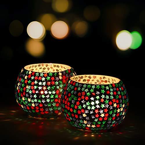 Webelkart Glass Tealight Votive Candle Holder With Tea Light Candles, Pack of 2