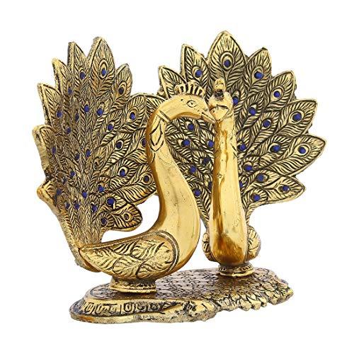 JaipurCrafts Premium Aluminium Gold Plated Pair of Kissing Duck Showpiece- 15 cm