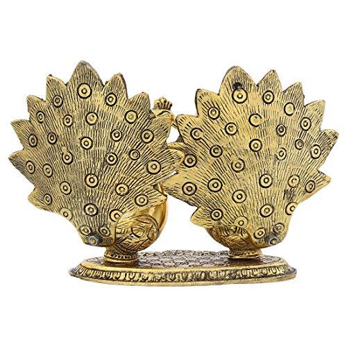 JaipurCrafts Premium Aluminium Gold Plated Pair of Kissing Duck Showpiece- 15 cm