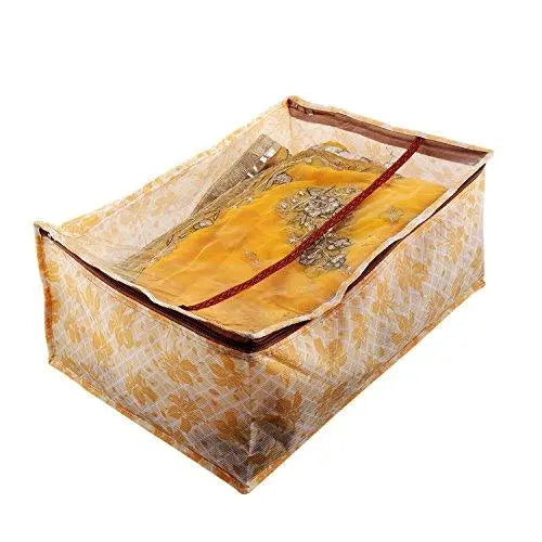 JaipurCrafts Saree Cover Full Transparent with Capacity of 10-15 Sarees (Non Wooven)- Set of 4