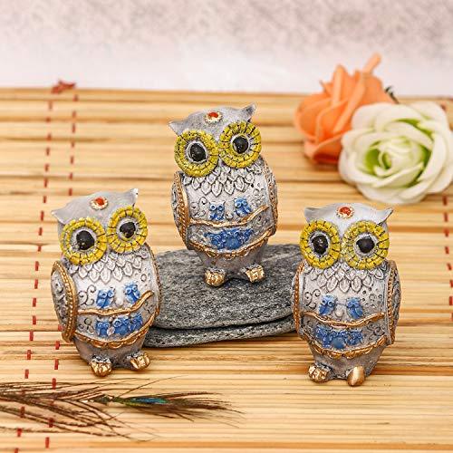 JaipurCrafts Polyresin Beautiful Owl Family Set, 3.00 IN, Multicolour, 3 Piece