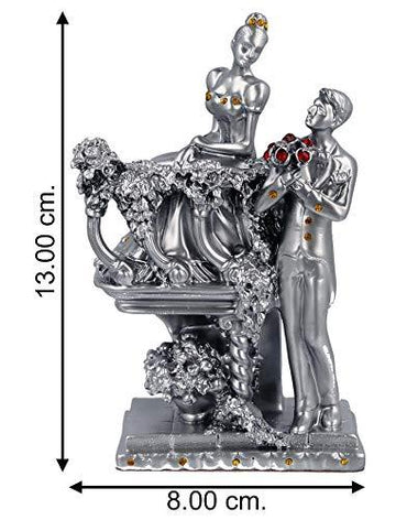 JaipurCrafts Resin Romantic Valentine Love Couple Statue Showpiece (13 cm; Multicolour)