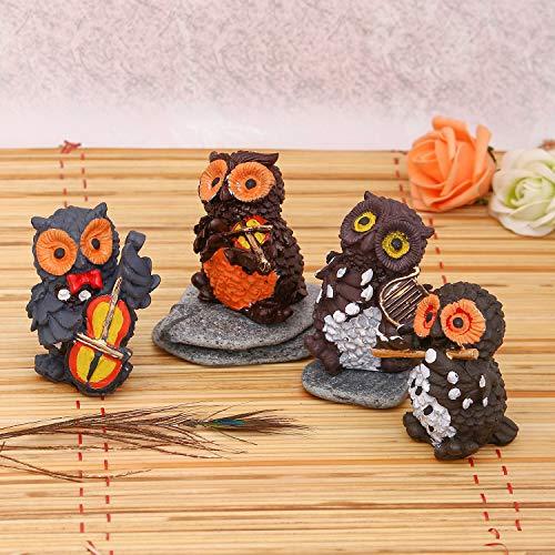 JaipurCrafts Polyresin Musical Owl Family Set, 3.50IN, Multicolour, 4 Piece
